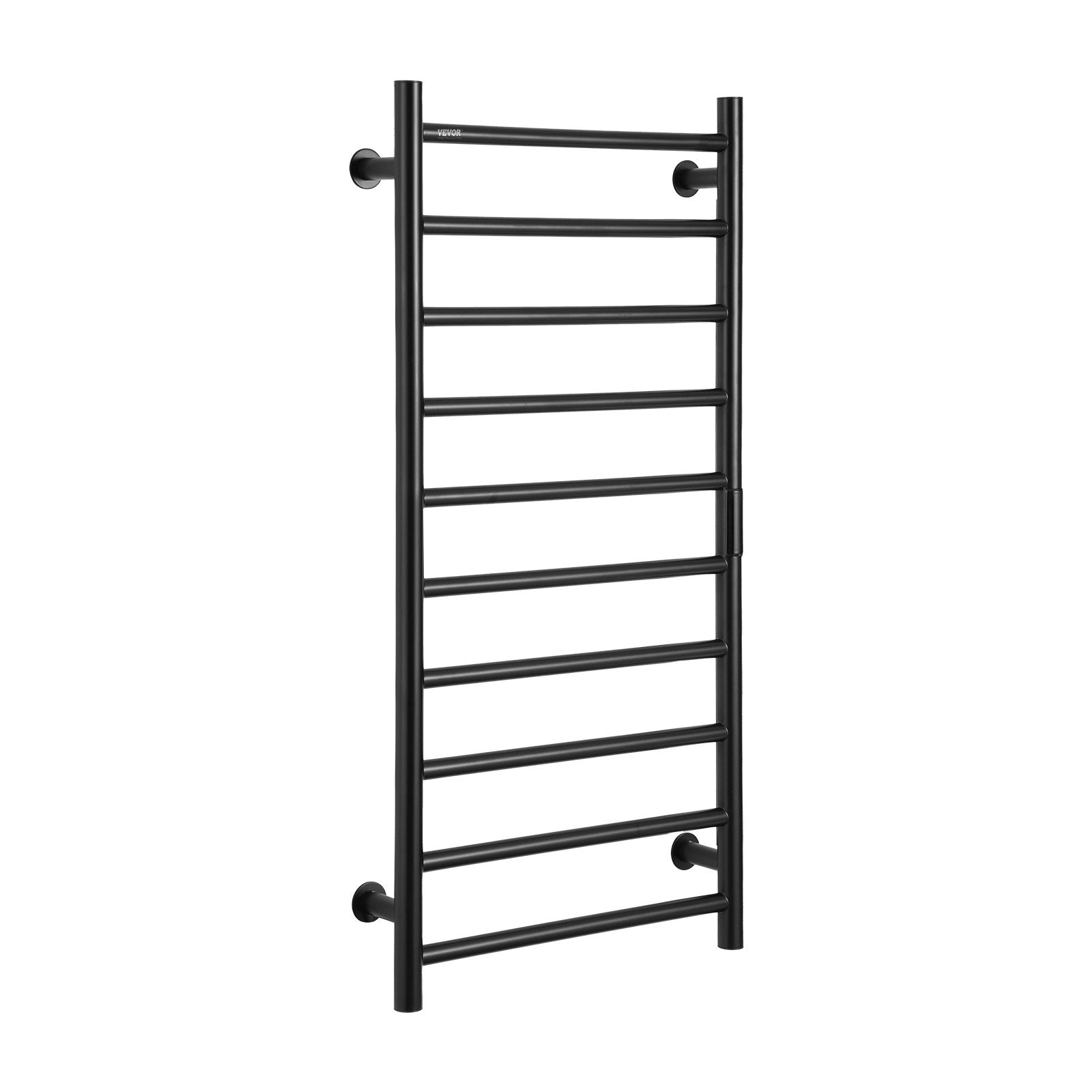 VEVOR 10-Bar Towel Warmer Rack Wall Mounted Heated Towel Rack for Bathroom Black