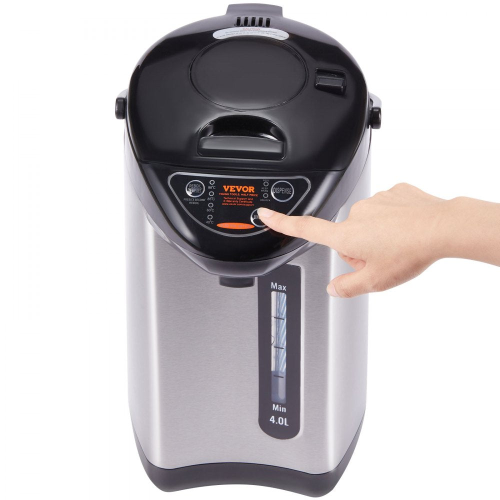 VEVOR Hot Water Dispenser, Adjustable 4 Temperatures Water Boiler and Warmer, 304 Stainless Steel Countertop Water Heater, 3-Way Dispense for Tea, Coffee and Baby Formula, 4L/135 oz