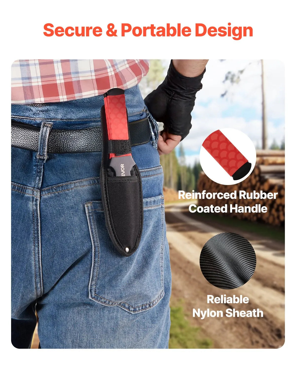 VEVOR Throwing Products Set 6 Pack 8.9 inch Stainless Steel with Nylon Sheath