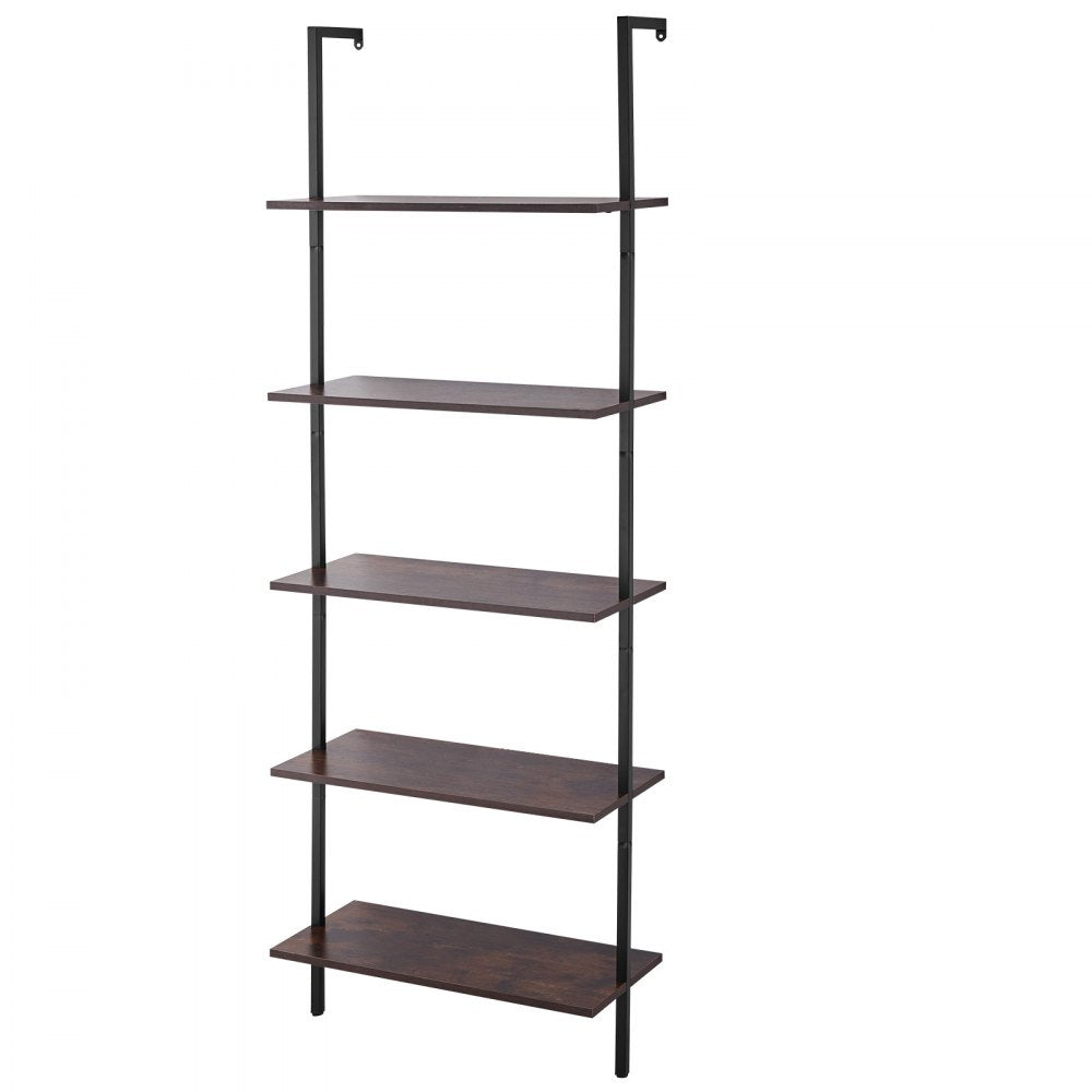 VEVOR Industrial Square Pipe Shelf 5 Tier 24x11.8in Wall-Mount for Bedroom