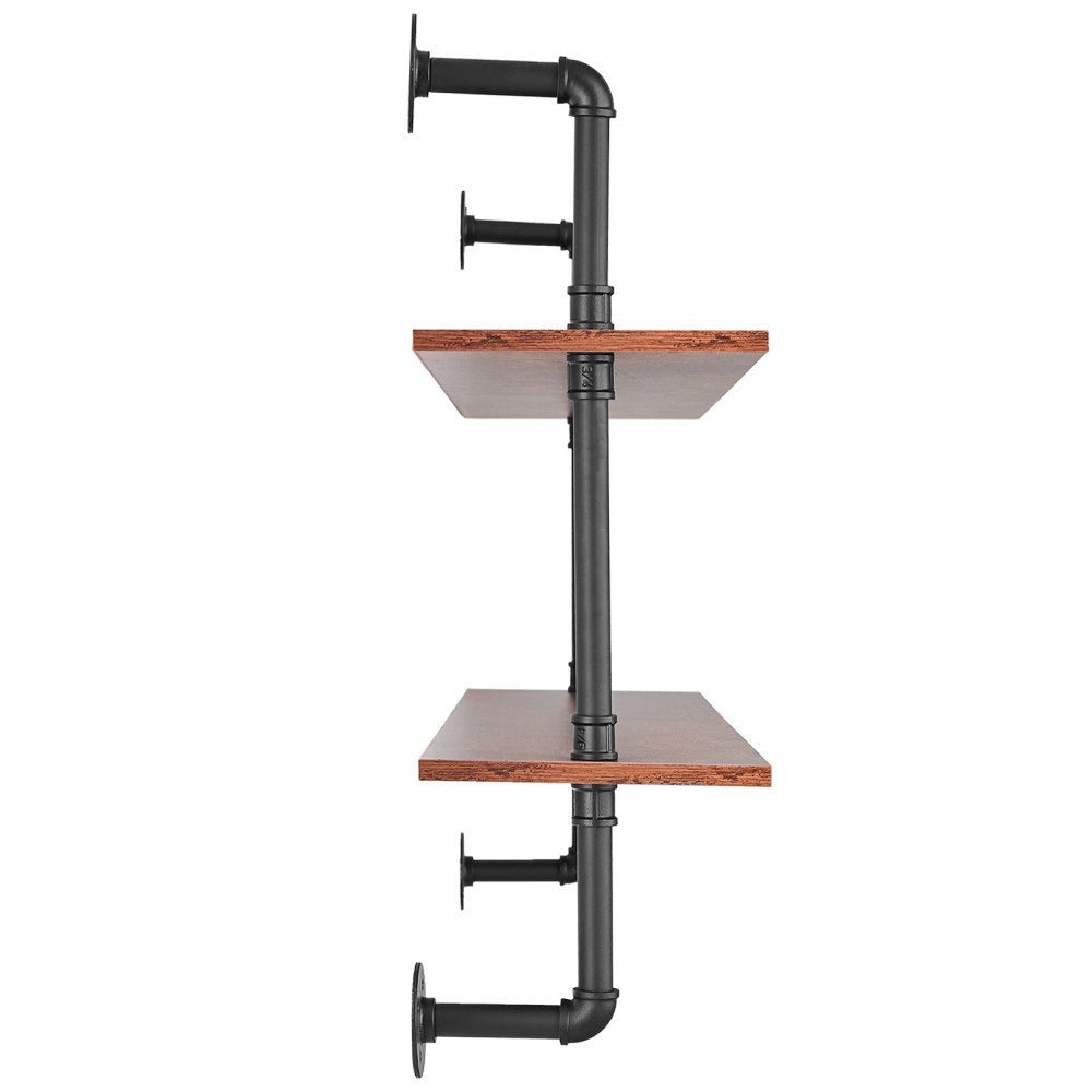 VEVOR Industrial Pipe Shelf 2 Tier 48x 9.84in Wall-Mount for Kitchen Bedroom