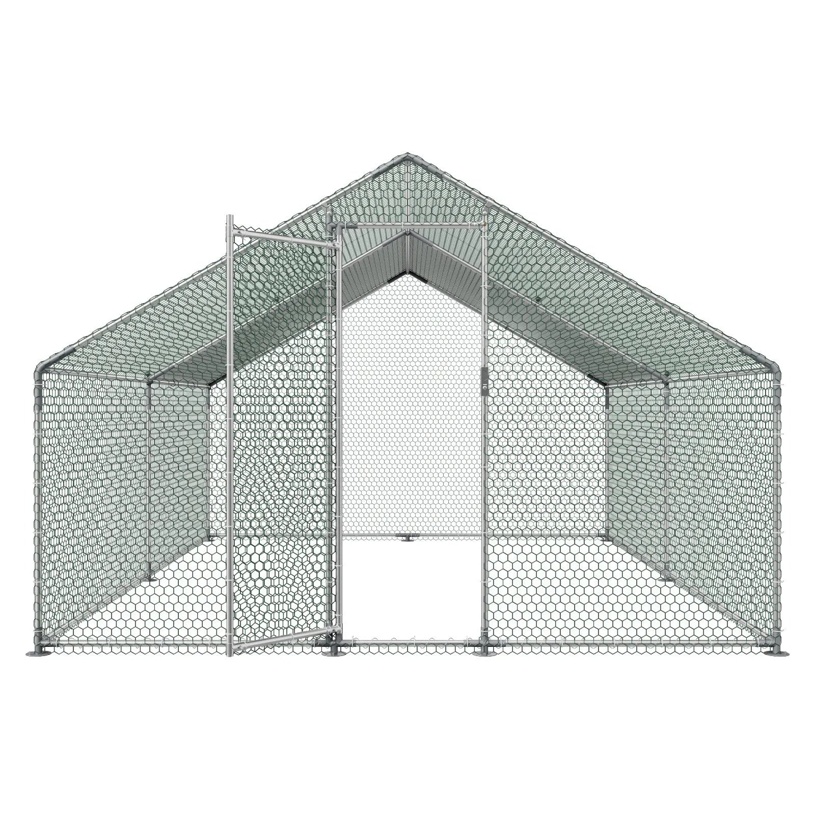 Large Walk-In Metal Chicken Coop with Waterproof Cover β 9.8 x 13.1 x 6.6 ft