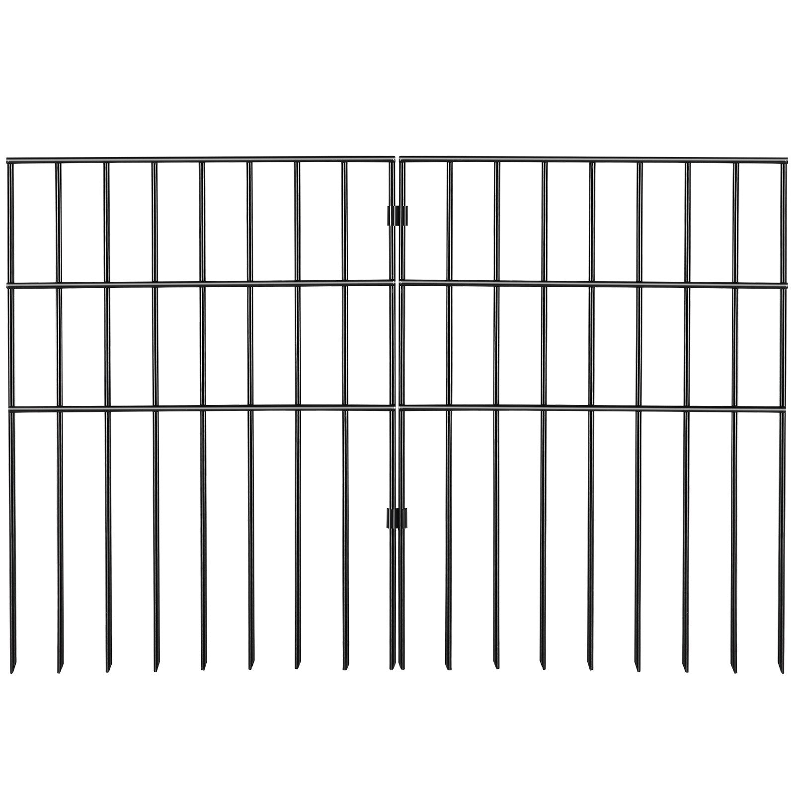 VEVOR Garden Fence, No Dig Fence 17''(H)x13''(L) Animal Barrier Fence, Underground Decorative Garden Fencing with 1.5 inch Spike Spacing, Metal Dog Fence for the Yard and Outdoor Patio, 19 Pack