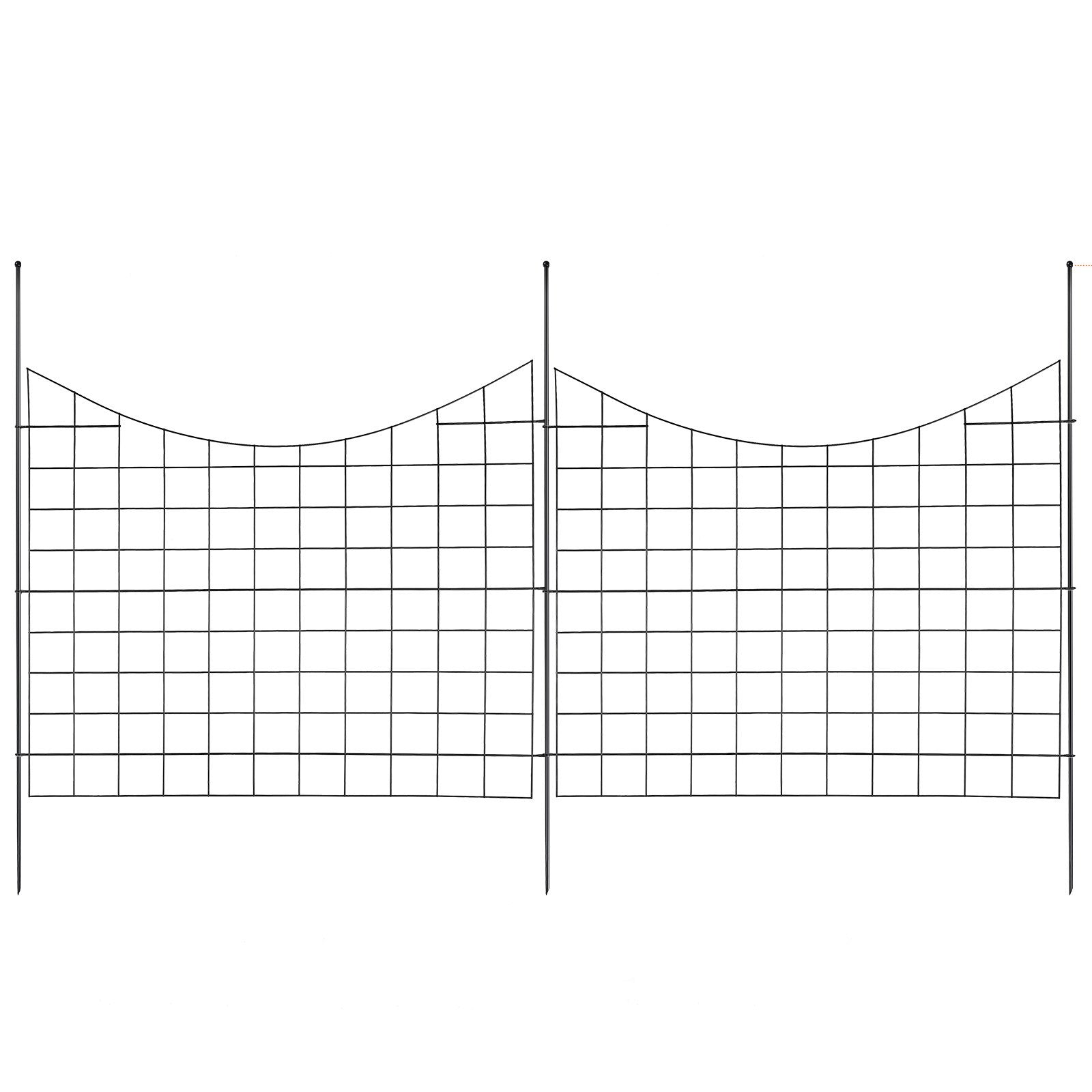 VEVOR Garden Fence, 36.6''(H)x29.5''(L) Animal Barrier Fence, Underground Decorative Garden Fencing with 2.5 inch Spike Spacing, Metal Dog Fence for the Yard and Outdoor Patio, 5 Pack
