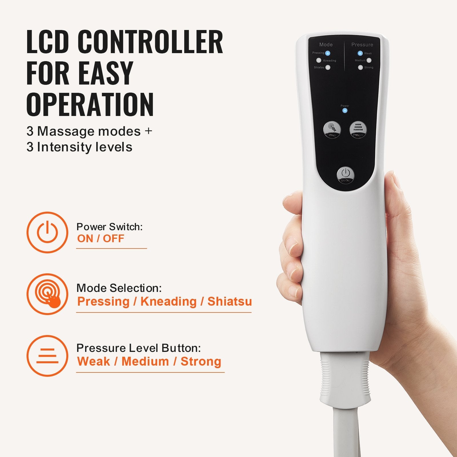 VEVOR Full Leg Massager, Air Compression Leg Massager for Foot Calf Thigh Knee, 3 Modes & 3 Intensities, Leg Compression Massage Boots for Circulation, Relaxation, Pain Relief - Great Gift for Mom/Dad