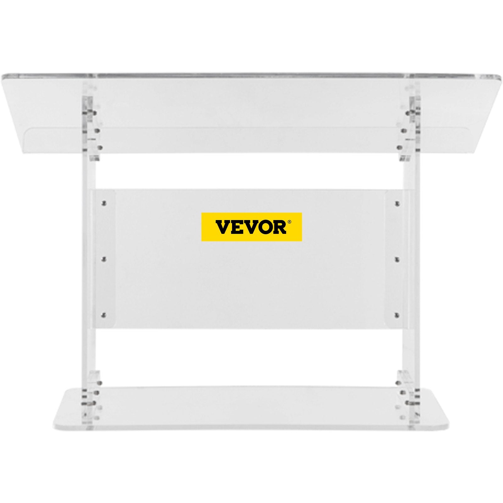 VEVOR Tabletop Acrylic Podium 19.5" Tall Plexiglass Podium 27"x13.7" Table Acrylic Pulpits for Churches Slanted Surface with Lip for Book Holder Clear Lectern for Lecture Recital Speech & Presentation