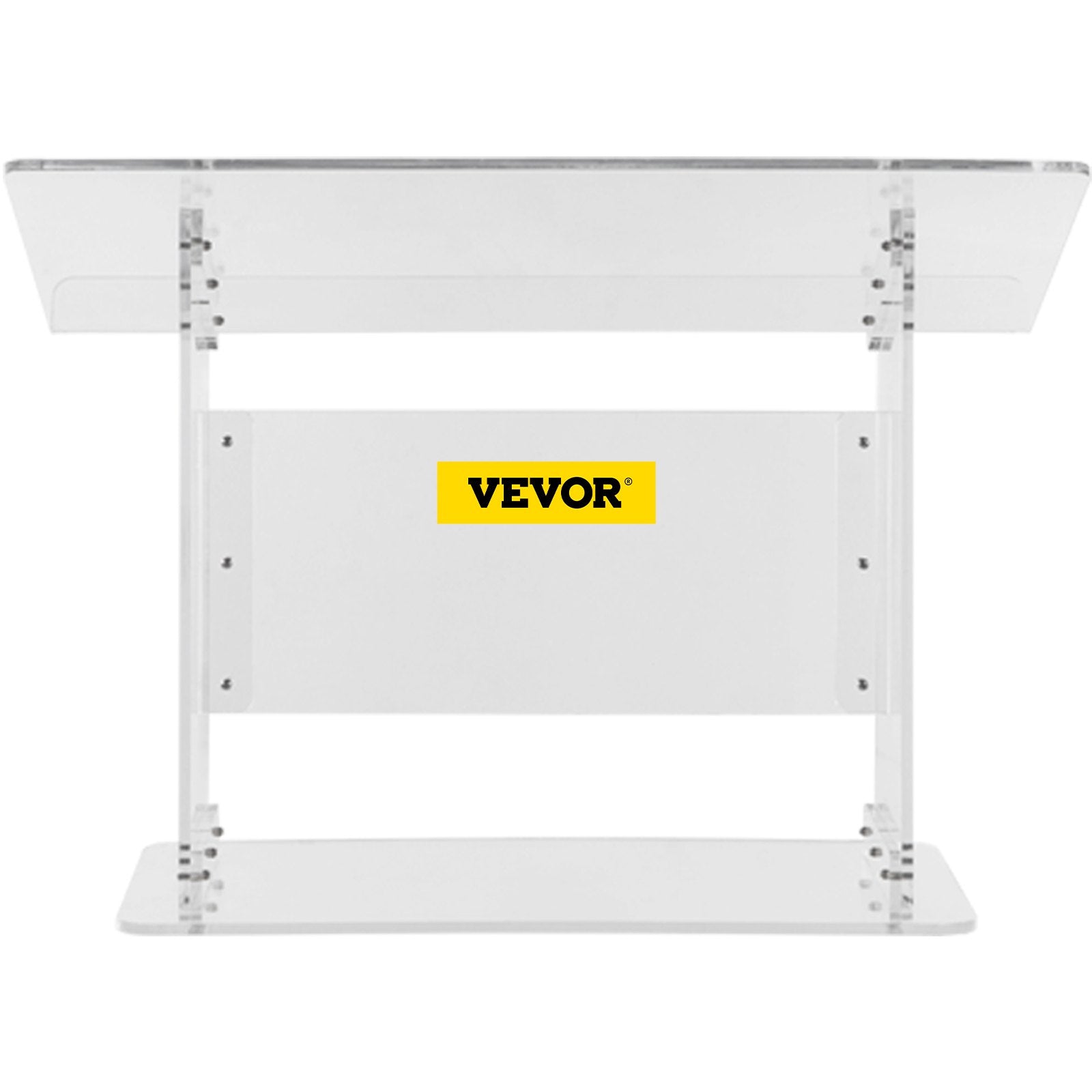 VEVOR Tabletop Acrylic Podium 19.5" Tall Plexiglass Podium 27"x13.7" Table Acrylic Pulpits for Churches Slanted Surface with Lip for Book Holder Clear Lectern for Lecture Recital Speech & Presentation