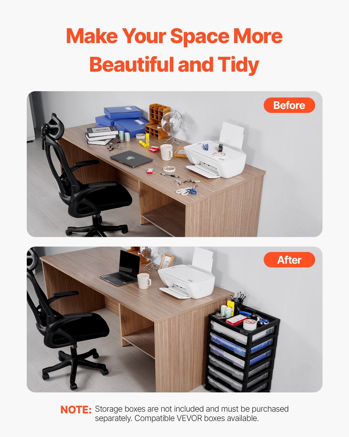 Scrapbook Rolling Storage Cart 6-Tier Large Capacity with Organizer Top Black