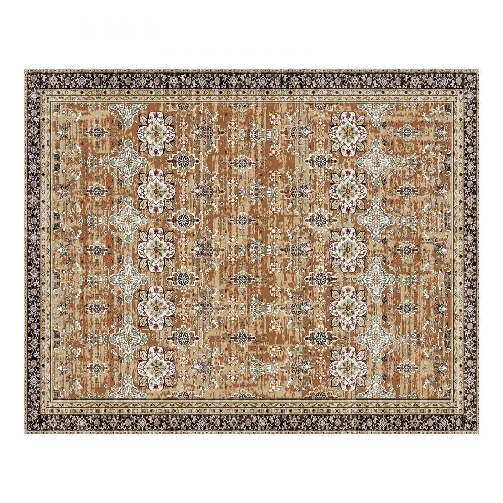 VEVOR Large Area Rug 8 x 10 ft Anti-Skid Indoor Floor Mat Vintage Brown Green