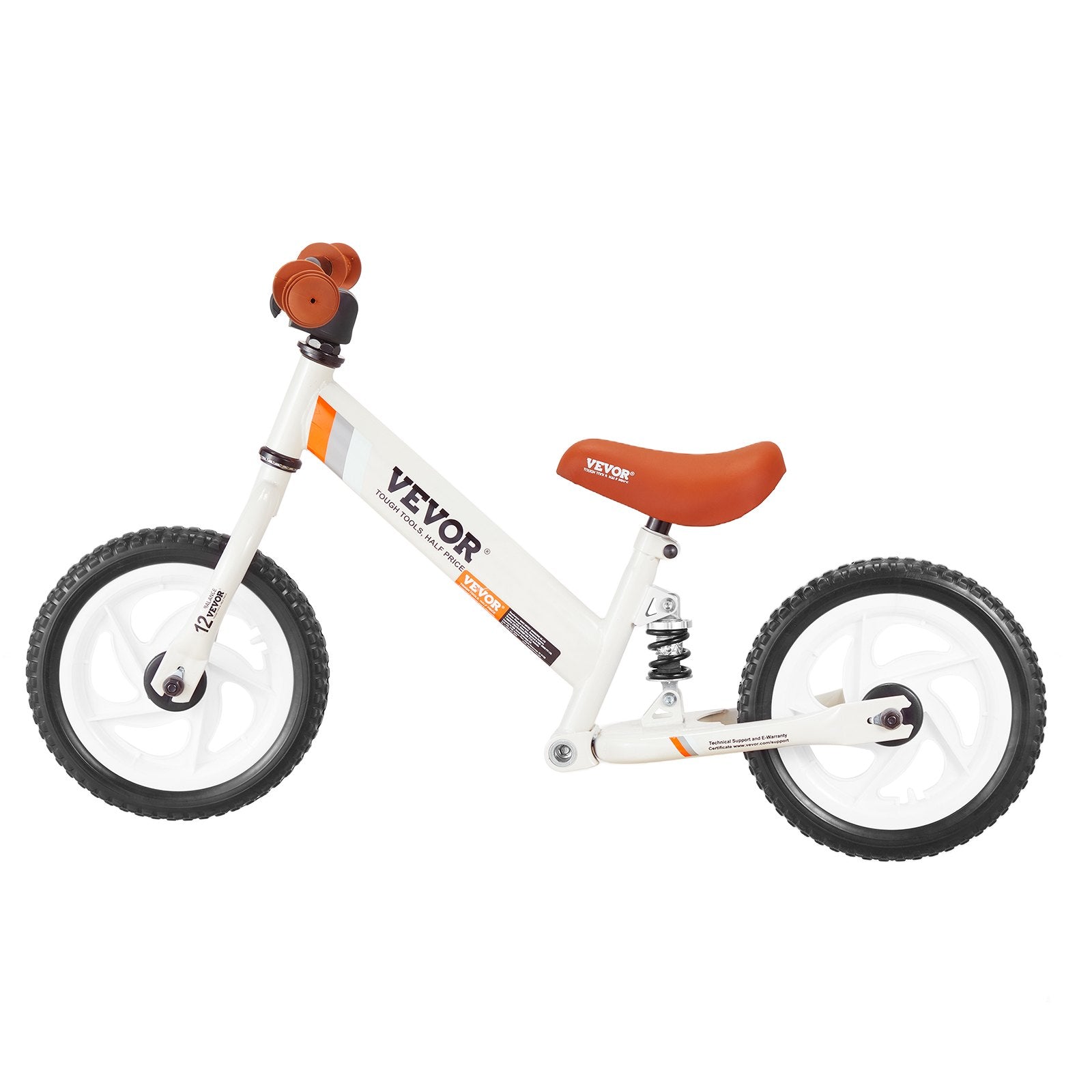 VEVOR Toddler Balance Bike, Carbon Steel Balance Bicycle for Kids with Adjustable Seat & Handlebar, 12" EVA Foam Tires, No Pedal Balance Bicycle Gift for 1-5 Years Boys Girls, 55LBS Support