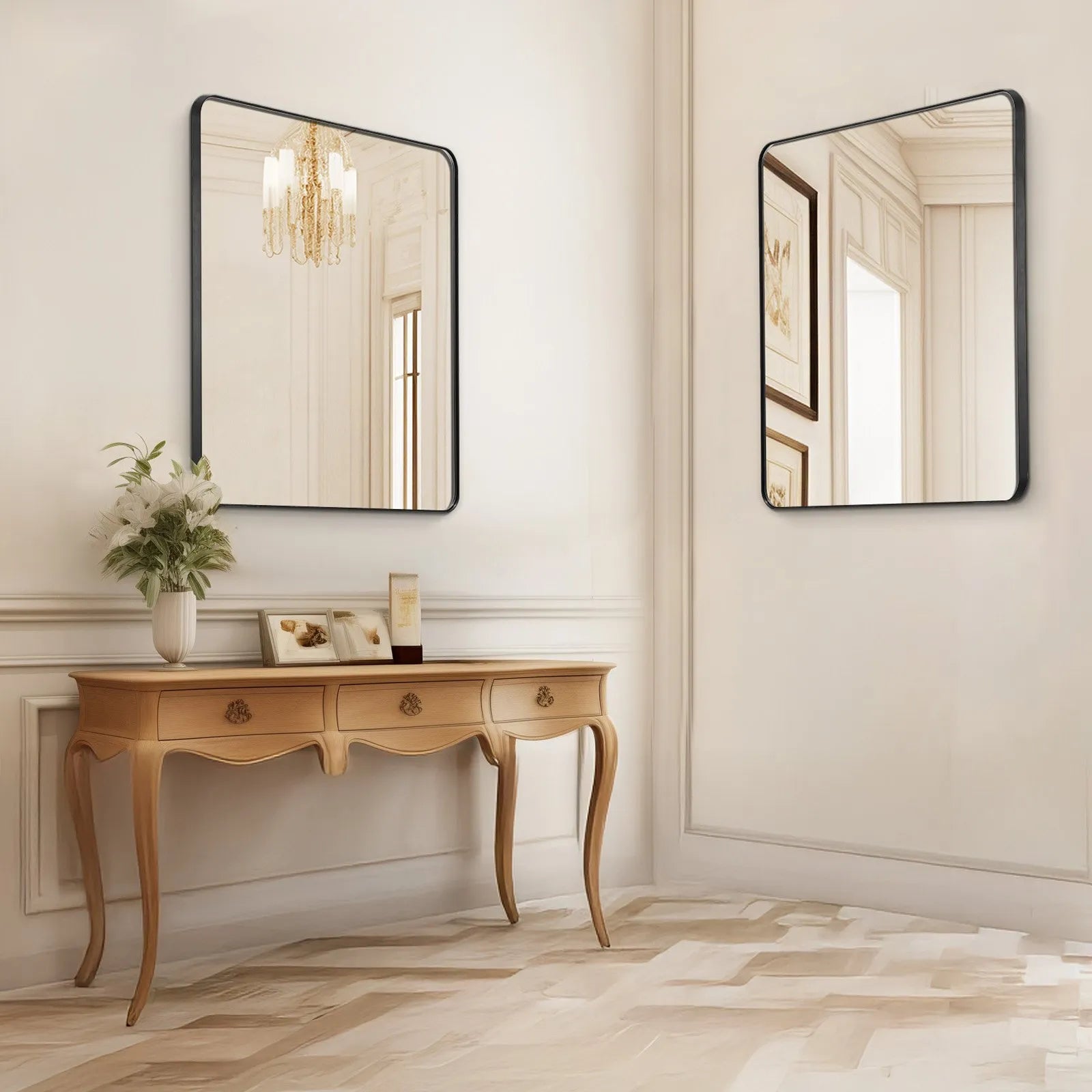 VEVOR Square Wall Mounted Mirror 22" x 30" Mirror with Aluminium Alloy Frame