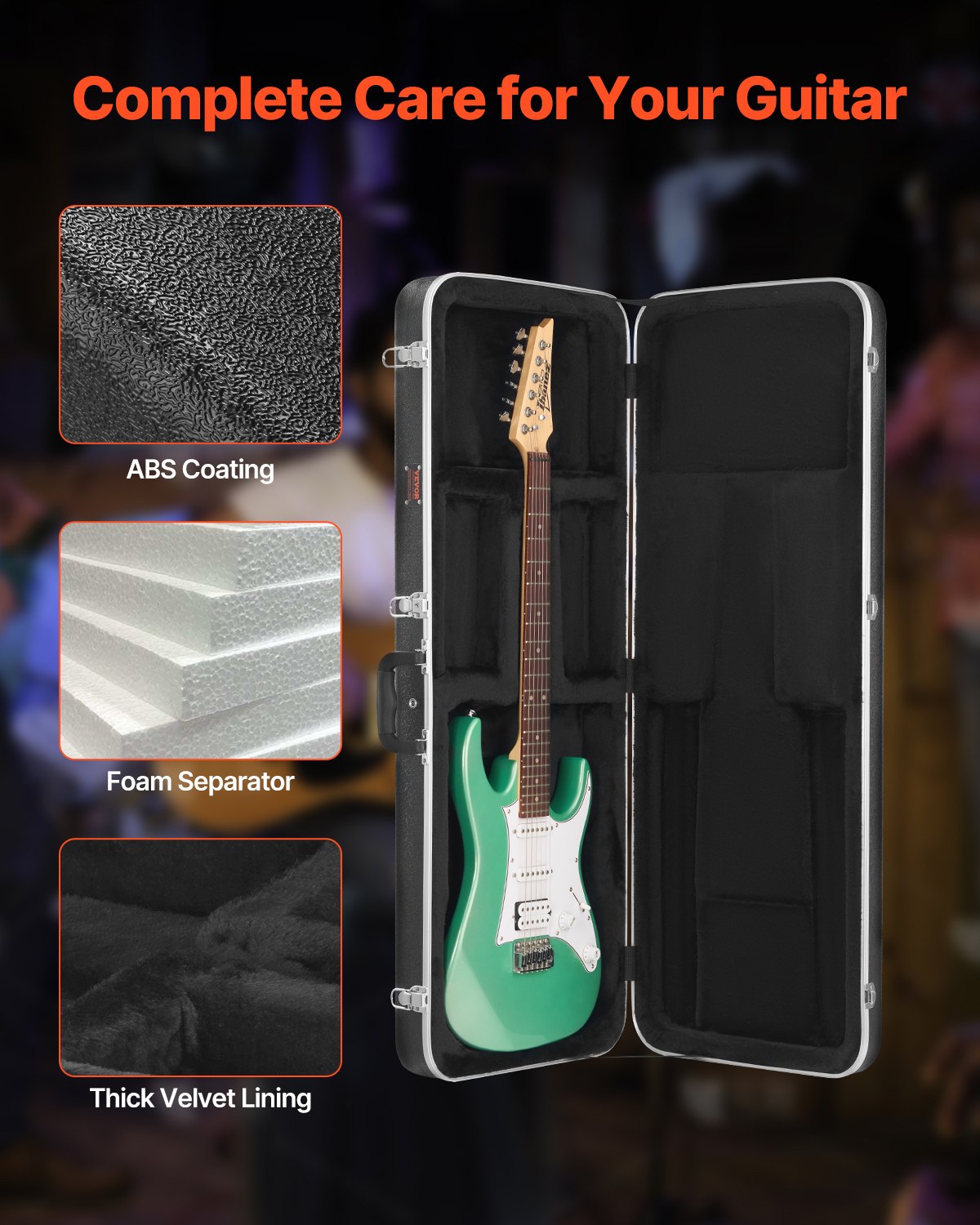 VEVOR Electric Guitar Hard Case 41.34 in With Lock And Keys for Electric Guitar