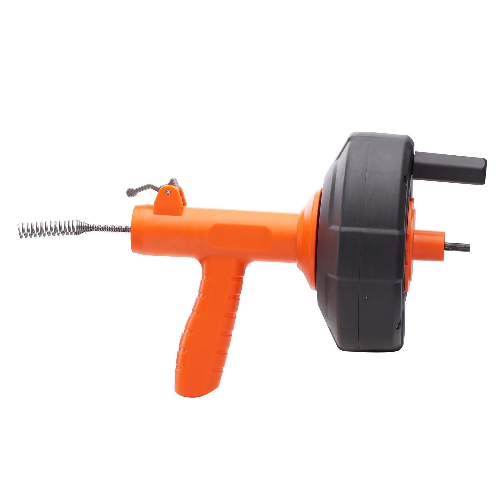 VEVOR Drain Auger, 25ft 1/4in Heavy Duty Flexible Drum Plumbing Drain Snake with Drill Adapter, Use Manually/Powered Steel Cable Clog Remover, Kitchen Bathrom Shower Sink with Gloves Autofeed Control