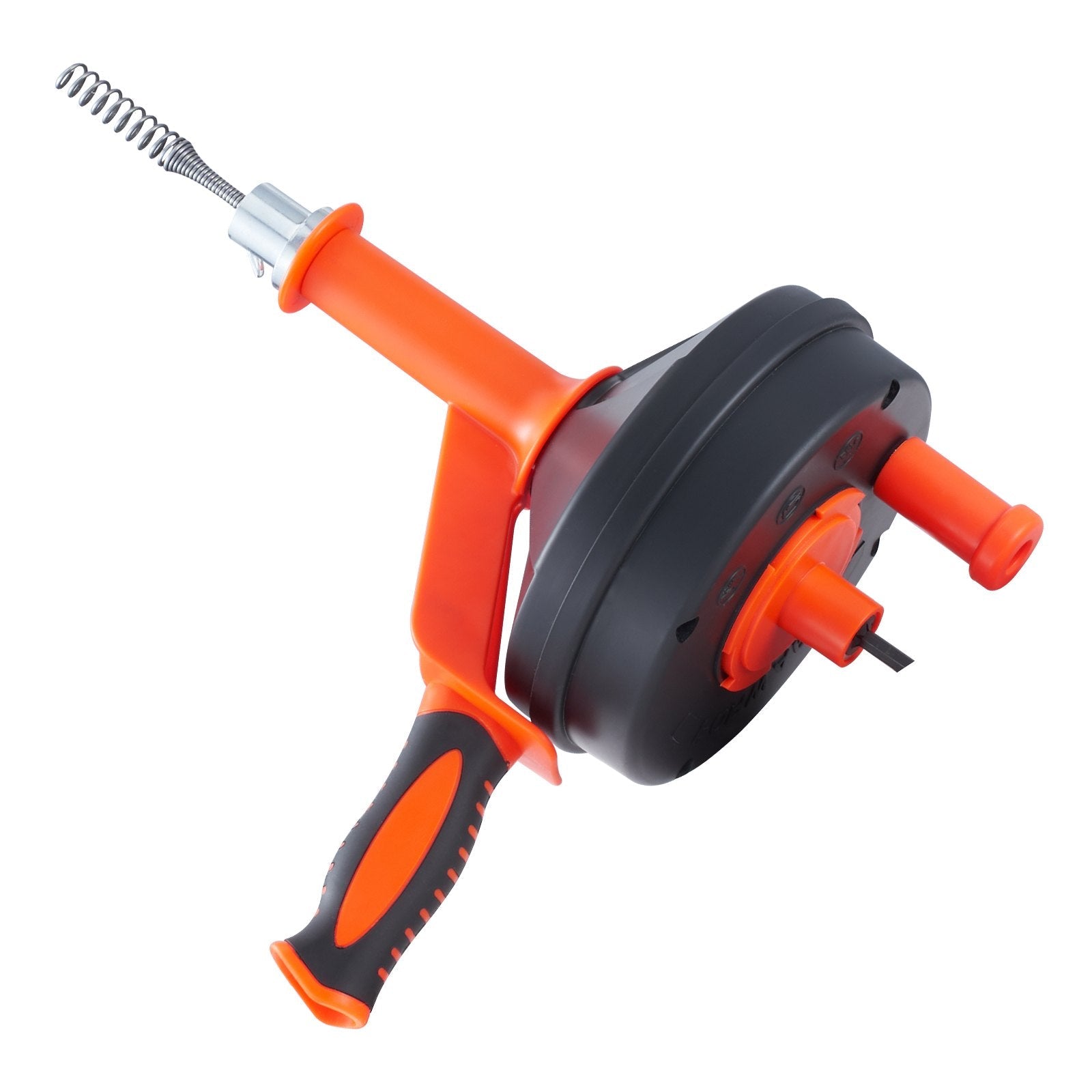 VEVOR Drain Auger, 25ft 1/4in Heavy Duty Flexible Drum Plumbing Drain Snake with Drill Adapter, Use Manually/Powered Steel Cable Clog Remover, Kitchen Bathrom Shower Sink with Gloves Handfeed Control