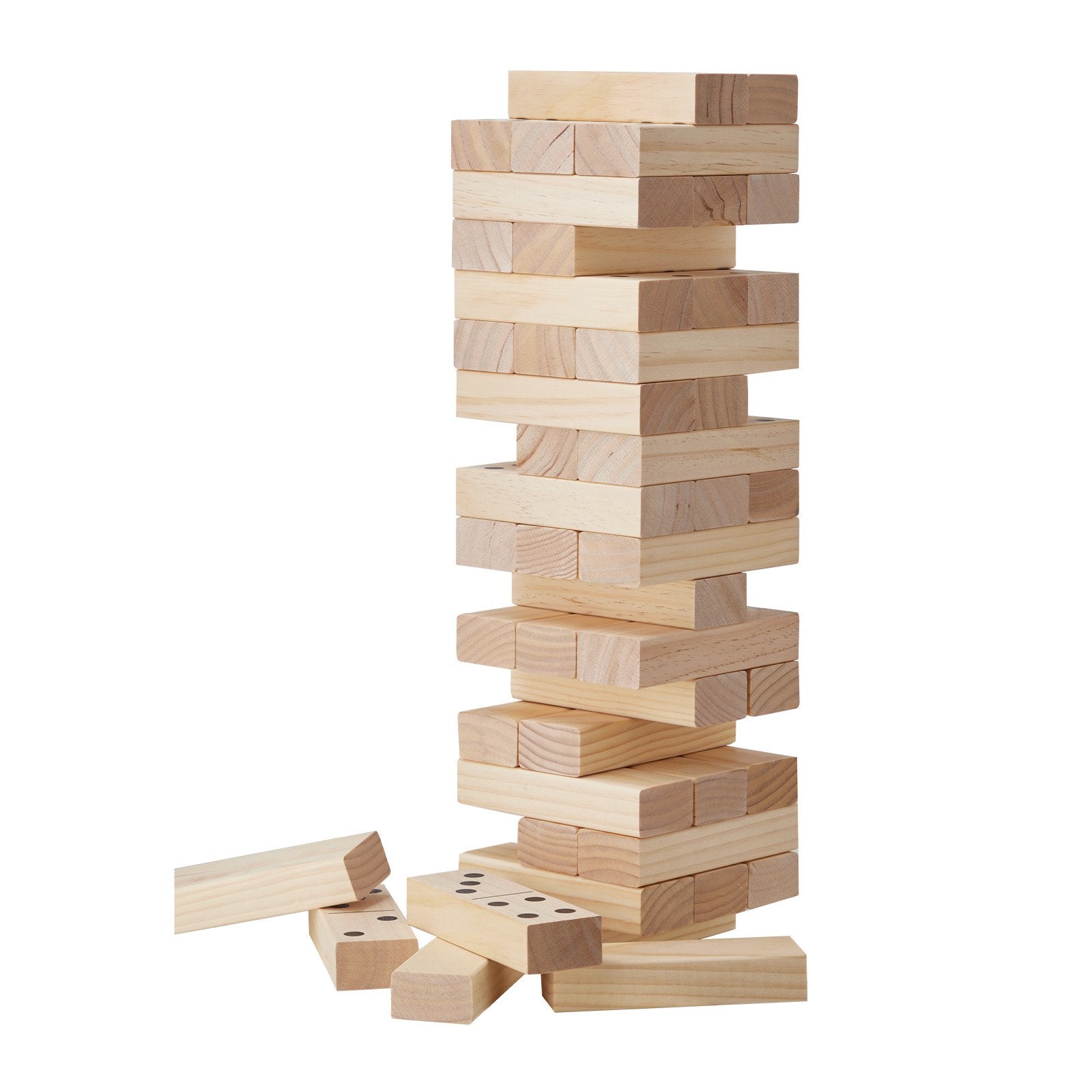 VEVOR Tumbling Timber Toy 54 Blocks Large Tumble Tower Blocks Game Pine Wood Bag