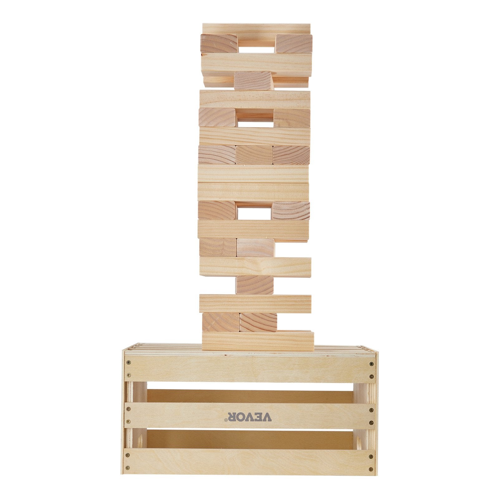 VEVOR Tumbling Timber Toy 54 Blocks Large Tumble Tower Blocks Game Pine Wood Bag