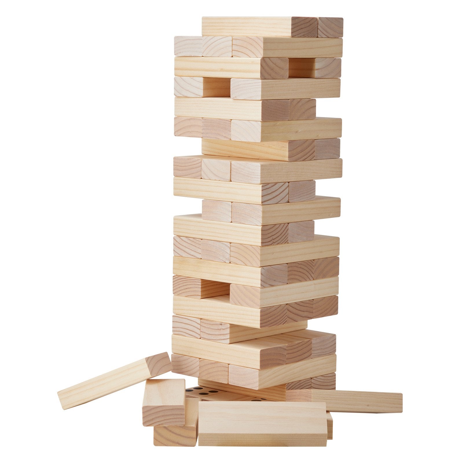 VEVOR Tumbling Timber Toy 60 Blocks Giant Tumble Tower Blocks Game Pine Wood Bag