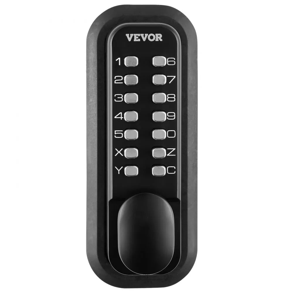 VEVOR Mechanical Keyless Entry Door Lock, 14 Digit Keypad, Water-proof Zinc Alloy, Outdoor Gate Door Locks Set with Surface-mounted Latch, Keypad and Knob, Easy to Install, for Garden, Garage, Yard