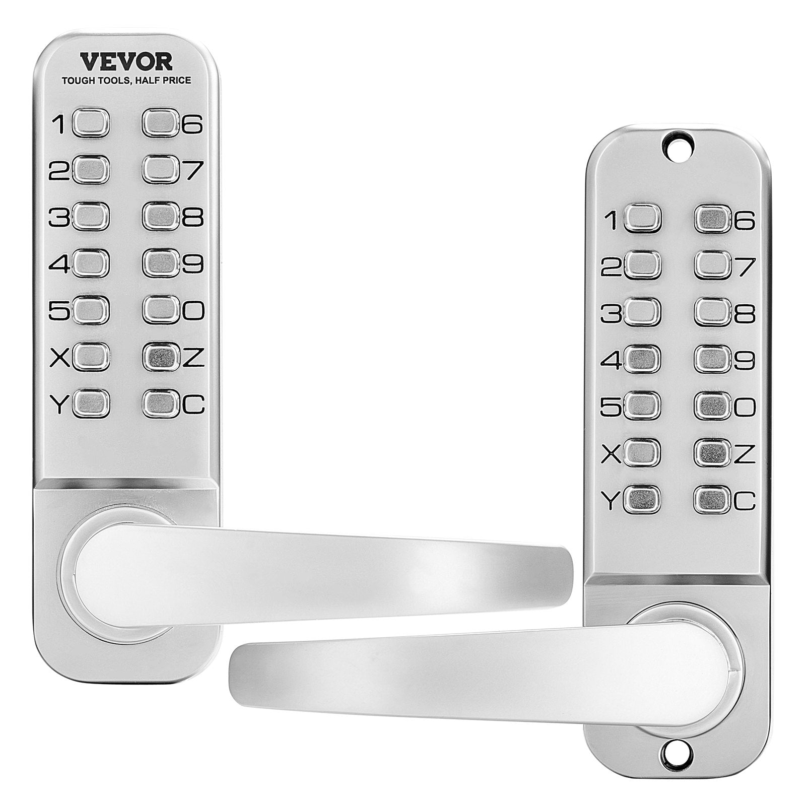 VEVOR Mechanical Keyless Entry Door Lock 14 Key Mechanical Keypad Lock Sliver