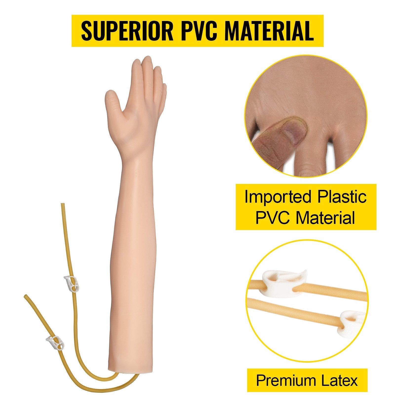 VEVOR Iv Kit Iv Practice Arm Phlebotomy Venipuncture Practice Kit Iv Simulation Arm Iv Injection Practice Educational Training and Teaching Model for Nurse and Apprentice