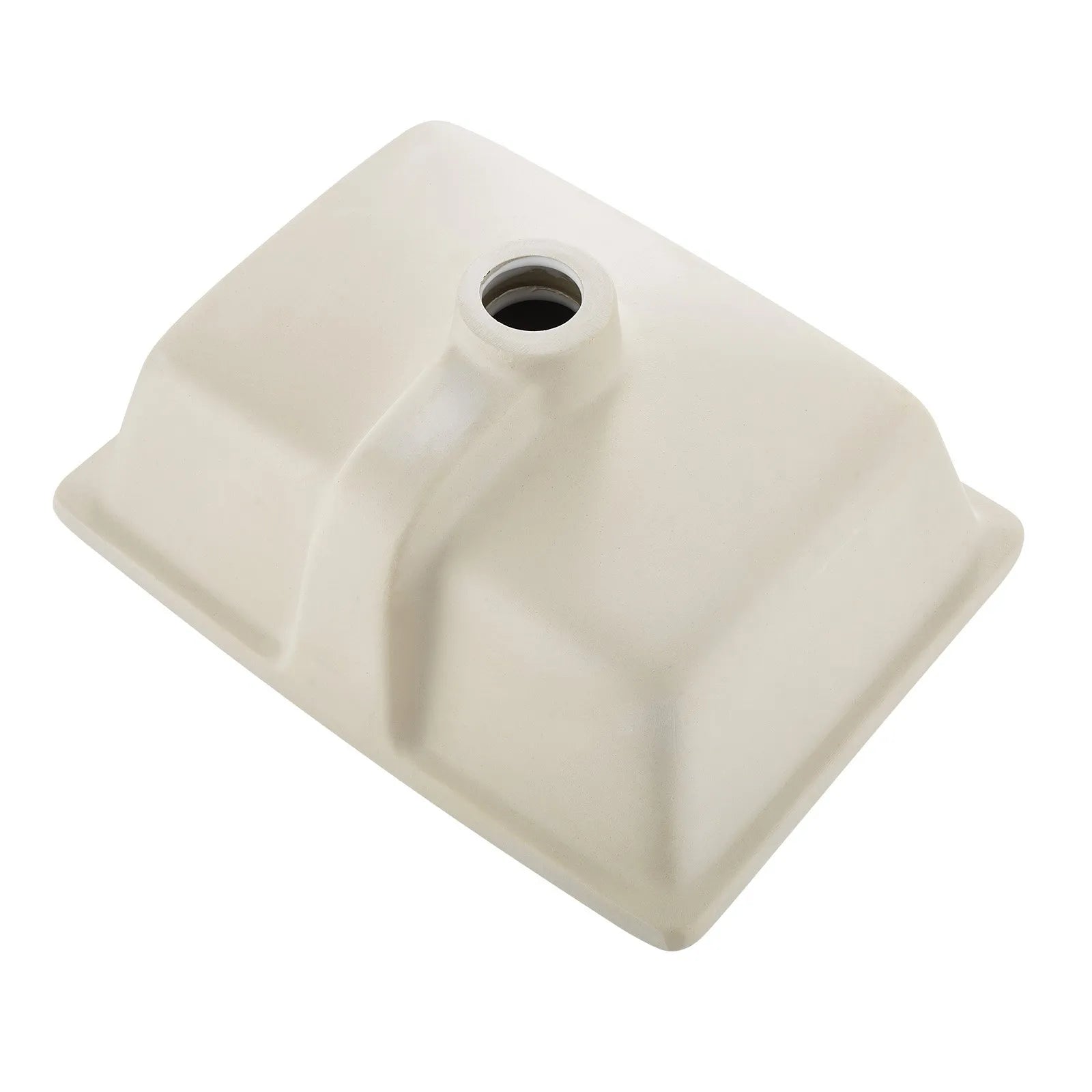 Undermount Rectangular Bathroom Sink, White Ceramic Vanity Basin with Overflow, 15.75" x 12.01"