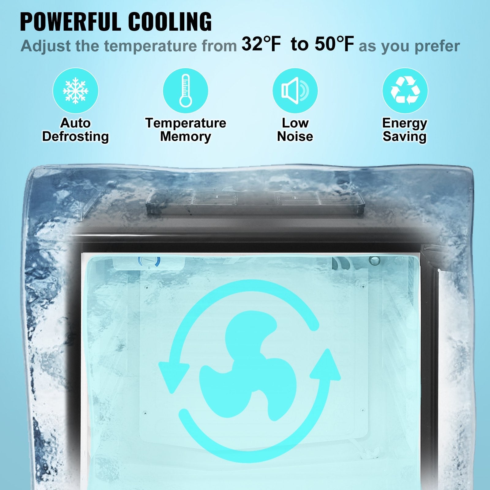 VEVOR Beer Kegerator, Single Tap Draft Beer Dispenser, Full Size Keg Refrigerator With Shelves, CO2 Cylinder, Drip Tray & Rail, 32°F- 50°F Temperature Control, Holds 1/6, 1/4, 1/2 Barrels, Black