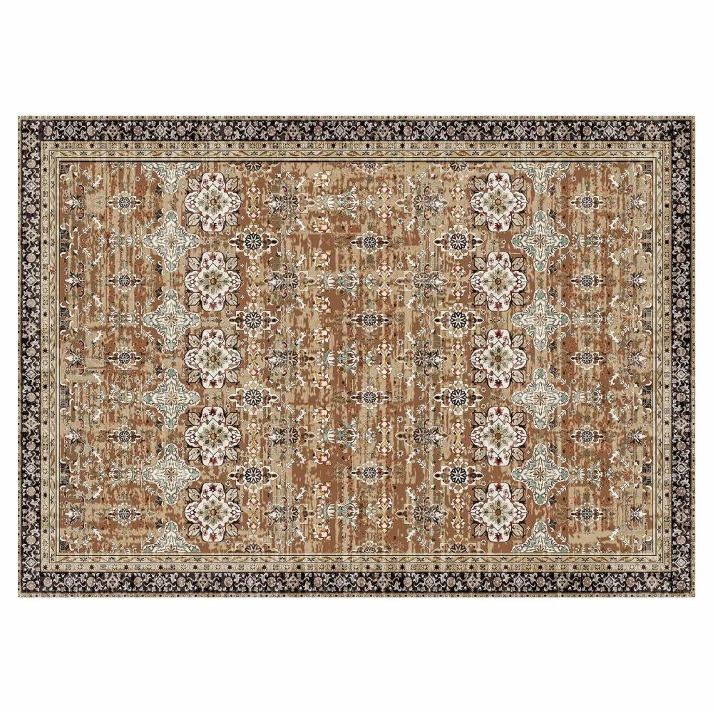 VEVOR Large Area Rug 9 x 12 ft Anti-Skid Indoor Floor Mat Vintage Brown Green