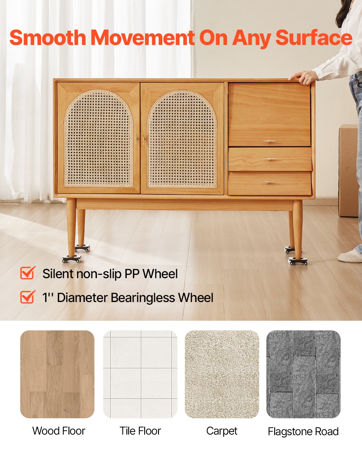 VEVOR Furniture Dolly Heavy Duty Furniture Movers with Casters 750 lbs Capacity