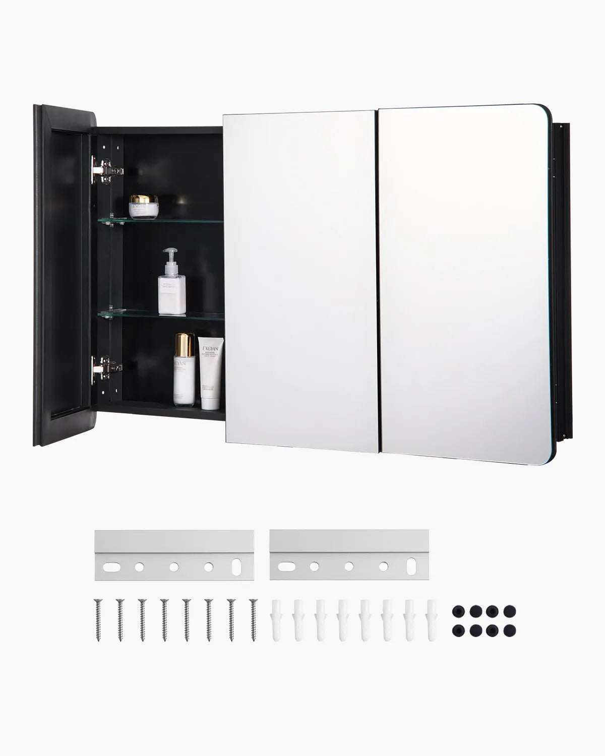 VEVOR Medicine Cabinet 25.5" x 40" Mirror Medicine Cabinet Adjustable Shelves