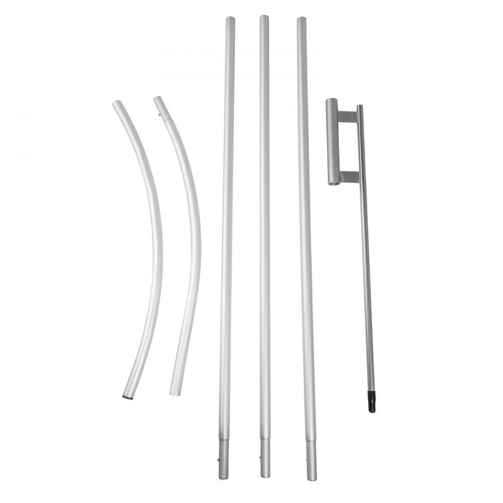 VEVOR Advertising Flag Pole, 3 x Feather Flag Bundles, 16ft Windless Flag Pole Sets with Ground Mounting Stake, 6pcs Swooper Flag Pole Kit, Feather Flag Pole for Businesses Storefronts