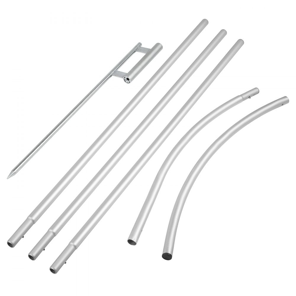 VEVOR Advertising Flag Pole, 3 x Feather Flag Bundles, 16ft Windless Flag Pole Sets with Ground Mounting Stake, 6pcs Swooper Flag Pole Kit, Feather Flag Pole for Businesses Storefronts