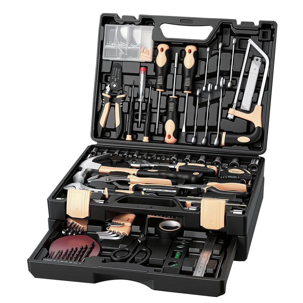 394-Piece Household Tool Kit with Portable Storage Case, Hammer, Pliers, Wrenches & Screwdrivers for Home Repairs and DIY Projects