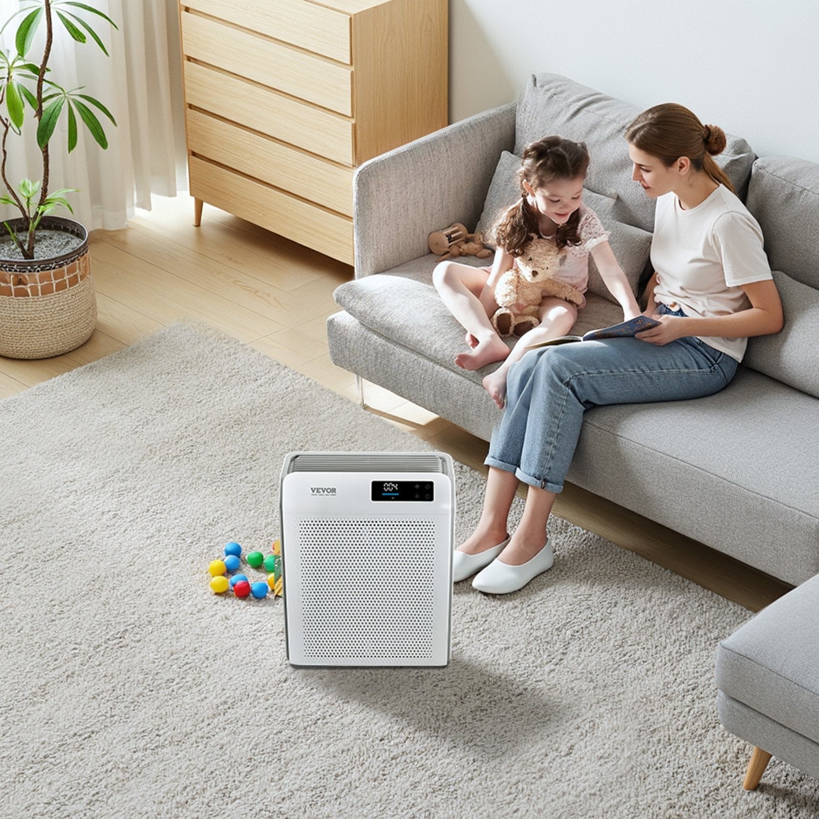 VEVOR 2018 ft²/h Air Purifier H13 HEPA Smart Air Purifier for Home & Office