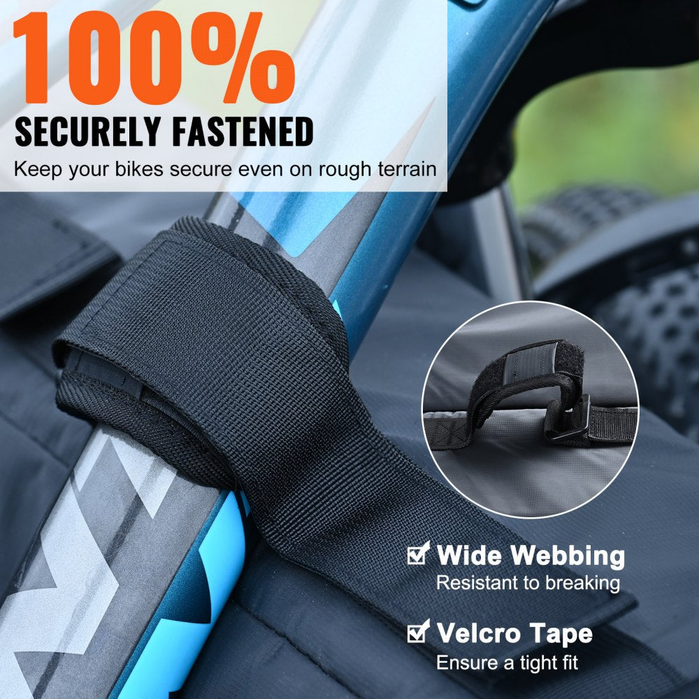 VEVOR Tailgate Bike Pad, 62" Truck Tailgate Pad Carry 6 Mountain Bikes, Tailgate Protection Pad with Reflective Strips and Tool Pockets, Tailgate Pad with Camera Opening for Pickup Trucks