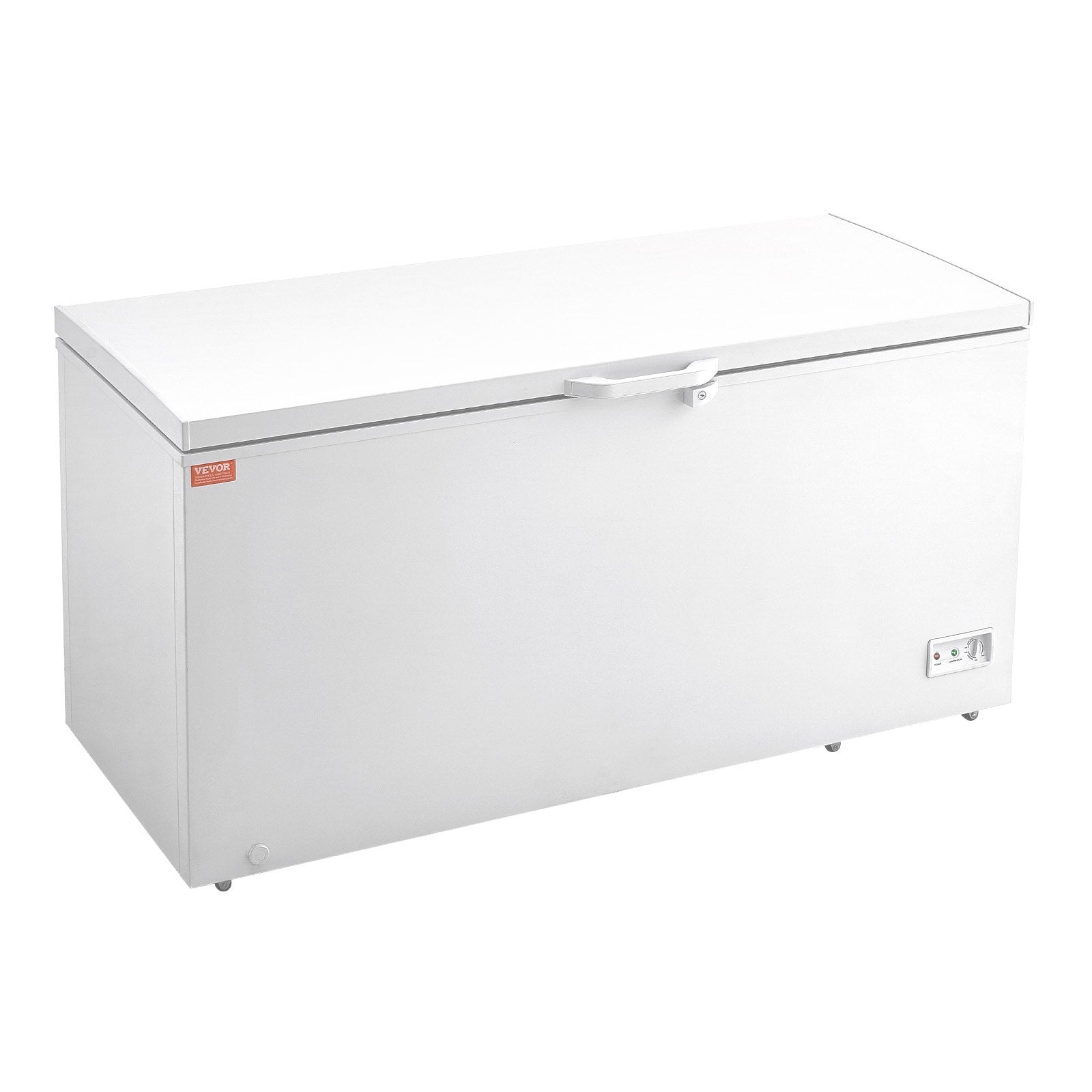 VEVOR Chest Freezer, 17.2 cu.ft / 488 L Large Deep Freezer & 4 Removable Baskets, Freestanding Top Open Door Commercial Chest Freezers with Locking Lid, 7-Level Adjustable Temp, LED Lighting, 6 Wheels