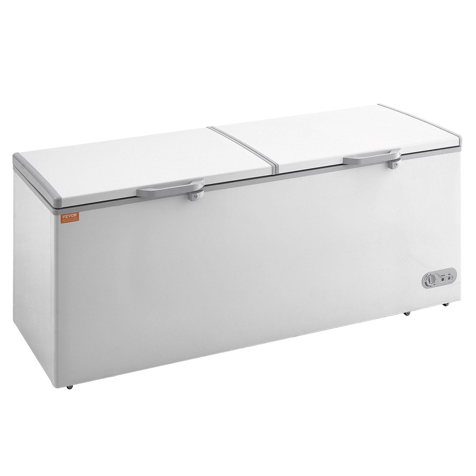 VEVOR Chest Freezer, 19.8 cu.ft / 561 L Large Deep Freezer with Split Top Double Locking Lids, Freestanding Commercial Chest Freezer & 4 Removable Baskets, 7-Level Adjustable Temp, LED Light, 6 Wheels