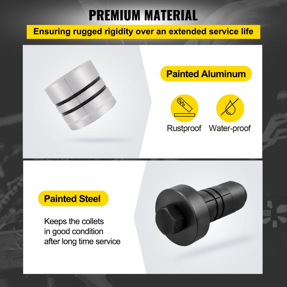 VEVOR Pipe Stretcher Kit, Exhaust Pipe Stretcher Kit 1-5/8\" to 4-1/4\", Exhaust Pipe Expander Kit for Tail Pipe Tube, Exhaust Pipe Expander Tool w/Storing Case, 7 Pcs Pipe Expander, Exhaust Stretcher