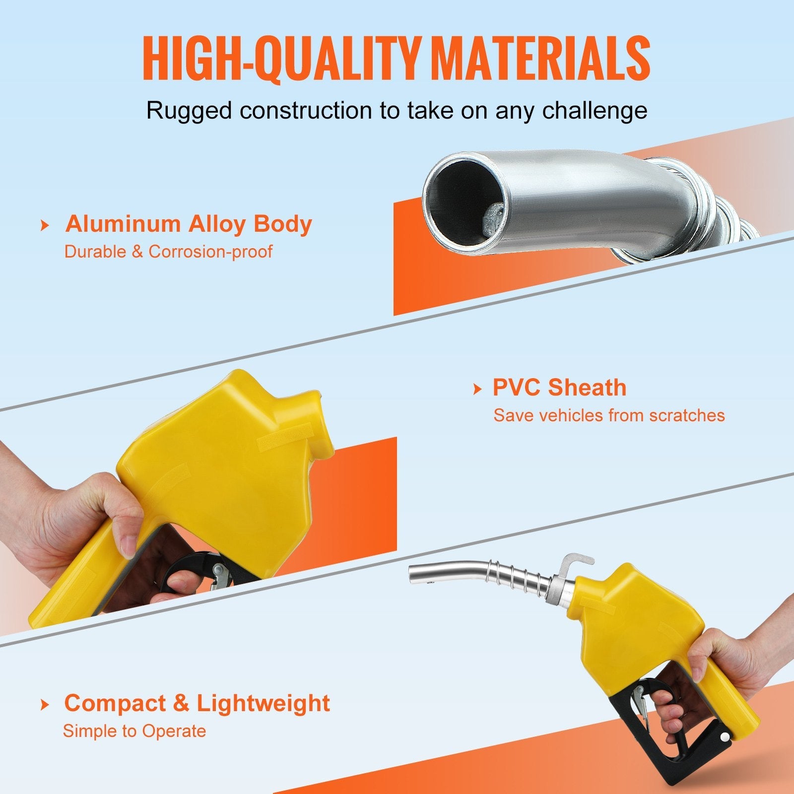 VEVOR Automatic Fuel Nozzle Shut Off Fuel Refilling 3/4" NPT 13/16" Spout Diesel