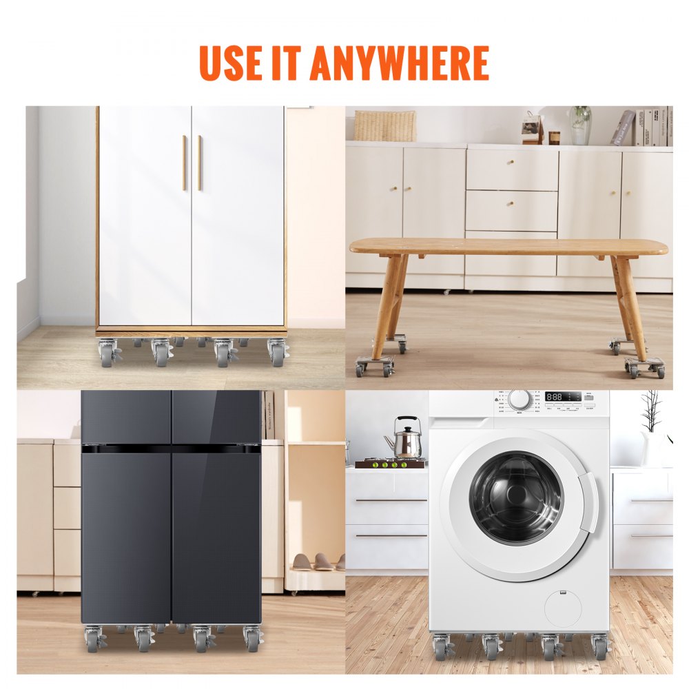 VEVOR Furniture Dolly, Furniture Moving Dollies with 360° PP Swivel Wheels & Carbon Steel Panel, 500 Lbs Capacity Furniture Lift Mover Tool Set for Moving Heavy Furniture Refrigerator Sofa