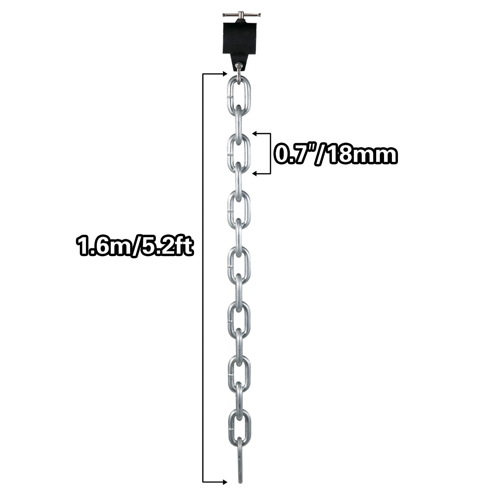 VEVOR Weight Lifting Chains, 1 Pair 26LBS/12KG Weight Lifting Chains,Bench Press Chains with Collars, 5.2FT Olympic Barbell Chains Weight Chains for Power Lifting, Silver