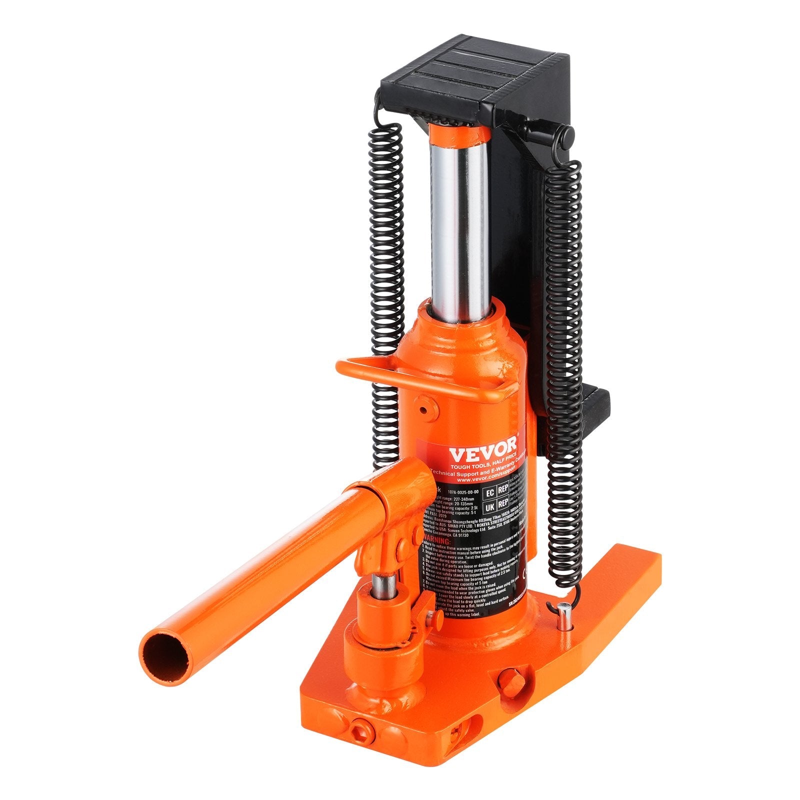 VEVOR Hydraulic Toe Jack, 2.5 Ton On Toe Toe Jack Lift, 5 Ton On Top Lift Capacity Machine Jack, 0.8-5.3 in Toe Height, 8.9-13.4 in Top Height, Air Hydraulic Claw Jack for Machinery, Industry
