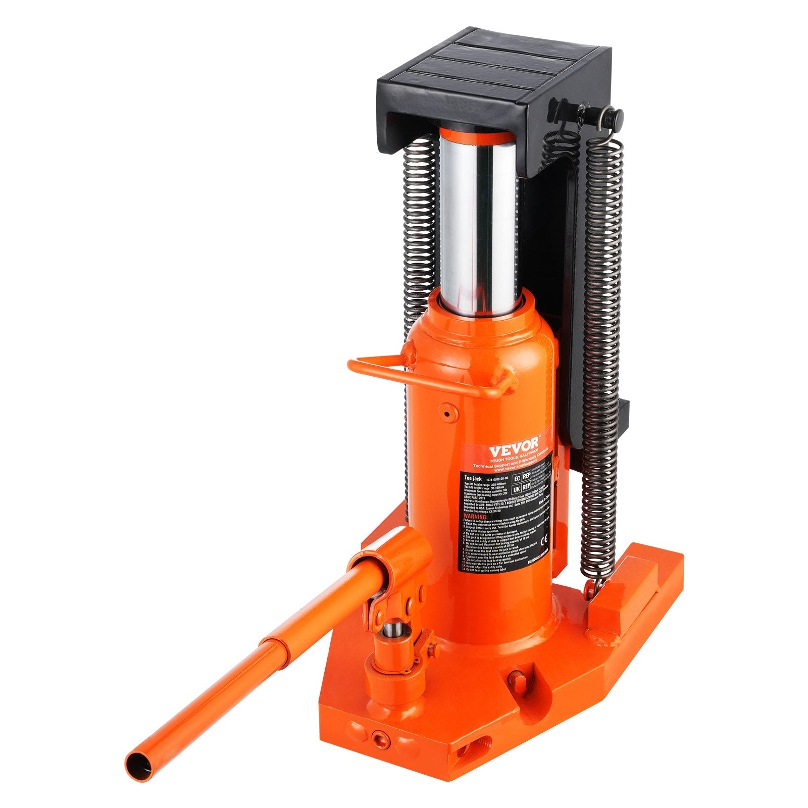 VEVOR Hydraulic Toe Jack, 5 Ton On Toe Toe Jack Lift, 10 Ton On Top Lift Capacity Machine Jack, 0.8-6.8 in Toe Height, 11.3-17.3 in Top Height, Air Hydraulic Claw Jack for Machinery, Industry