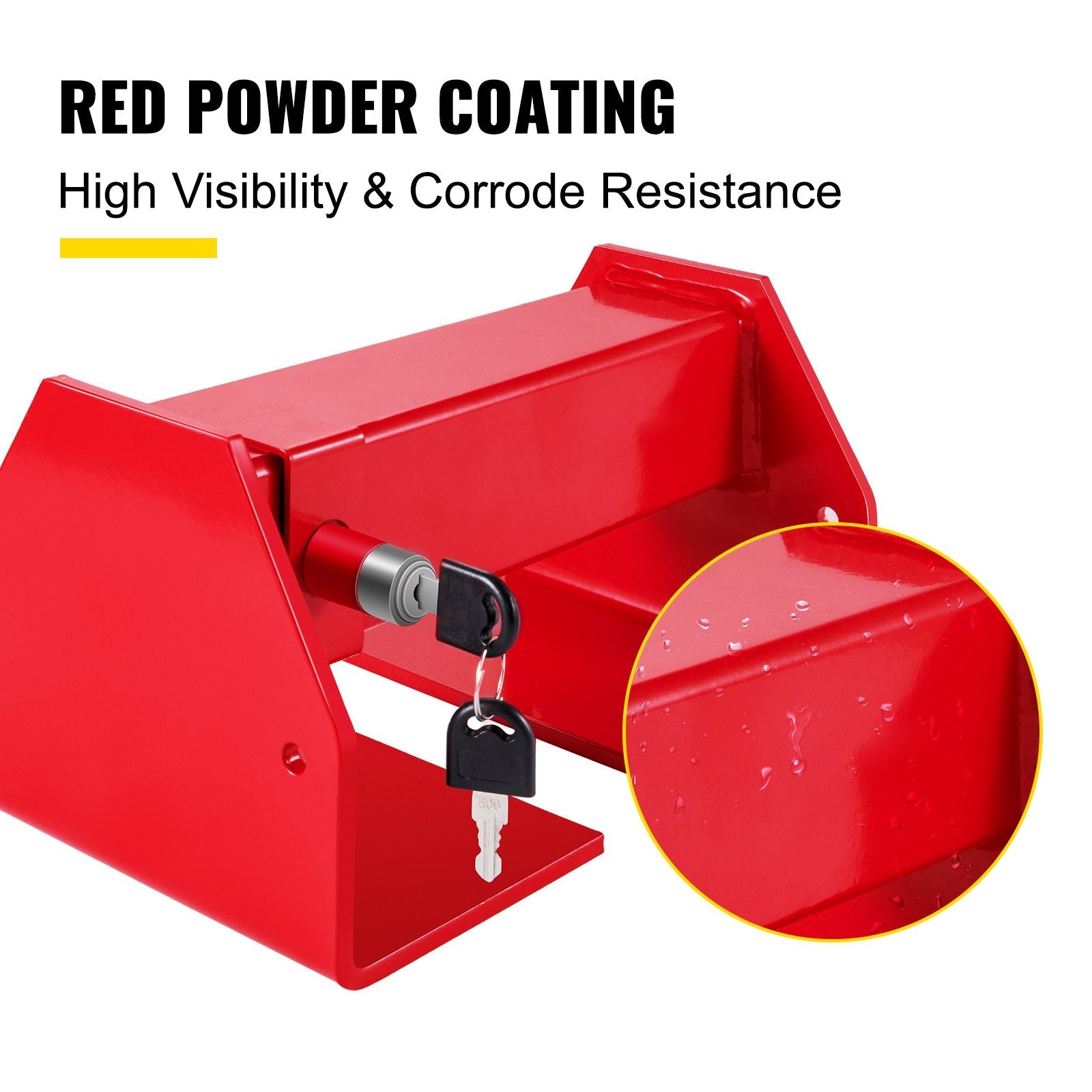 VEVOR Cargo Container Lock 9.84"-17.32" Locking Distance Semi Truck Door Locks with 2 Keys Shipping Container Accessories Red Powder-coated with Spring Lock for Fixed Container and Semi Trailer Box