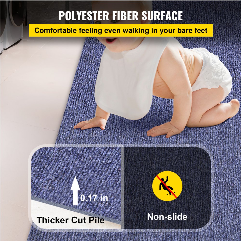 VEVOR Deep Blue Marine Carpet 6 ft x 49.2 ft Marine Carpeting Marine Grade Carpet for Boats with Waterproof Back Outdoor Rug for Patio Porch Deck Garage Outdoor Area Rug Runner Non-Slide Porch Rug