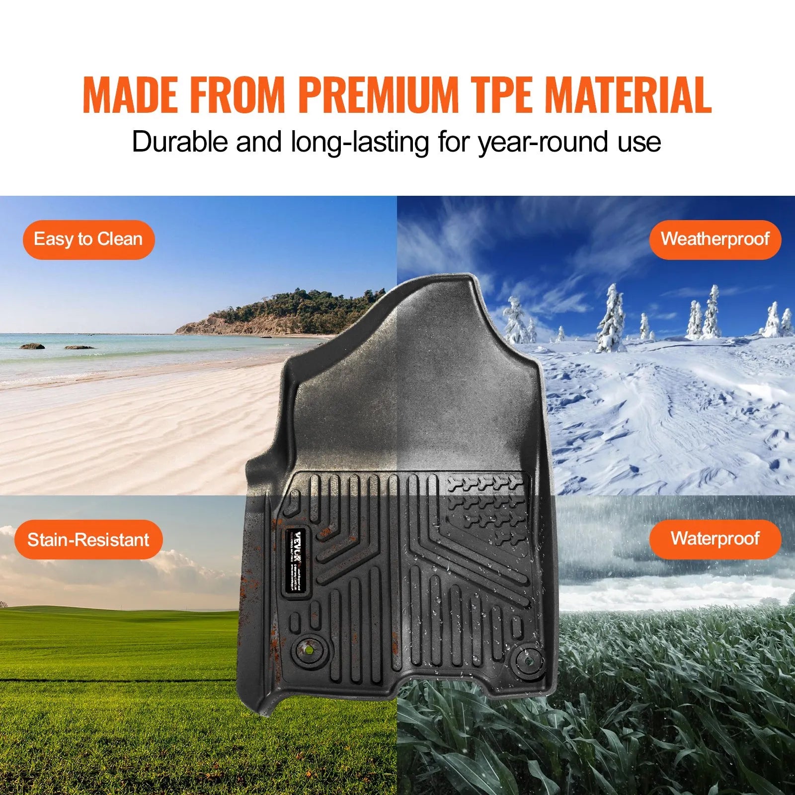 VEVOR Automotive Floor Mats Fits Dodge Ram 1500/2500/3500 1500 Classic 2013-2022