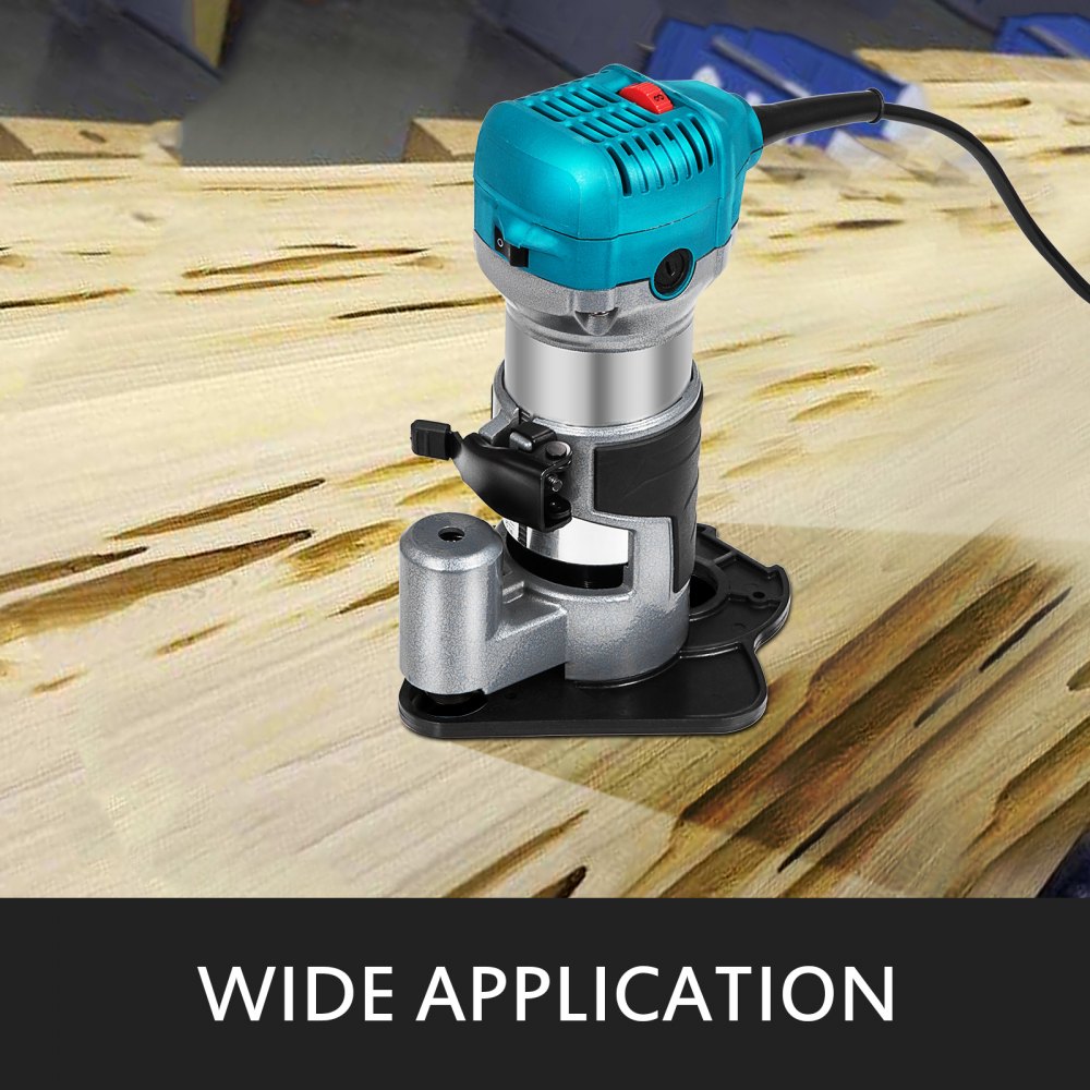 Compact Router 800W Variable Speed w/ Collets 1/4" 1 x Plunge & Offset Base