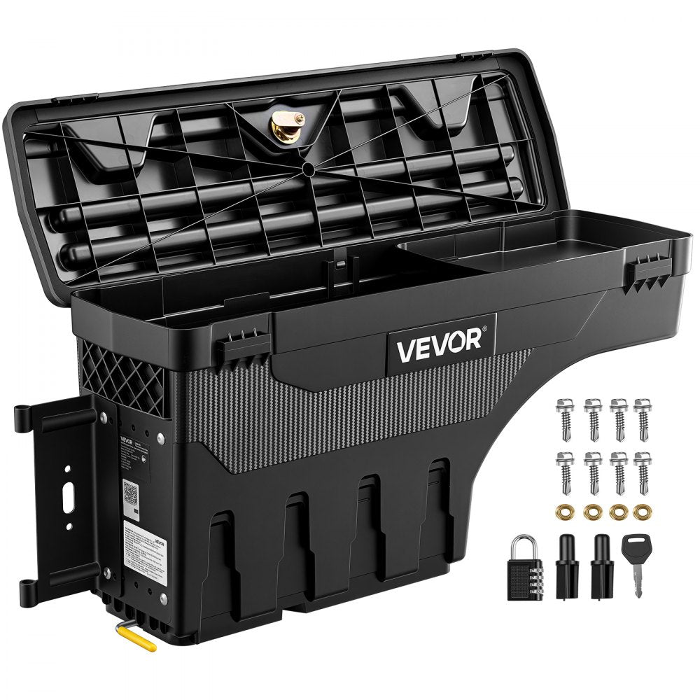 Truck Bed Storage Box 6.6 Gal/25L, Waterproof Wheel Well Tool Box with Anti-Theft Locks – Driver Side, Fits Dodge Ram 1500/2500/3500