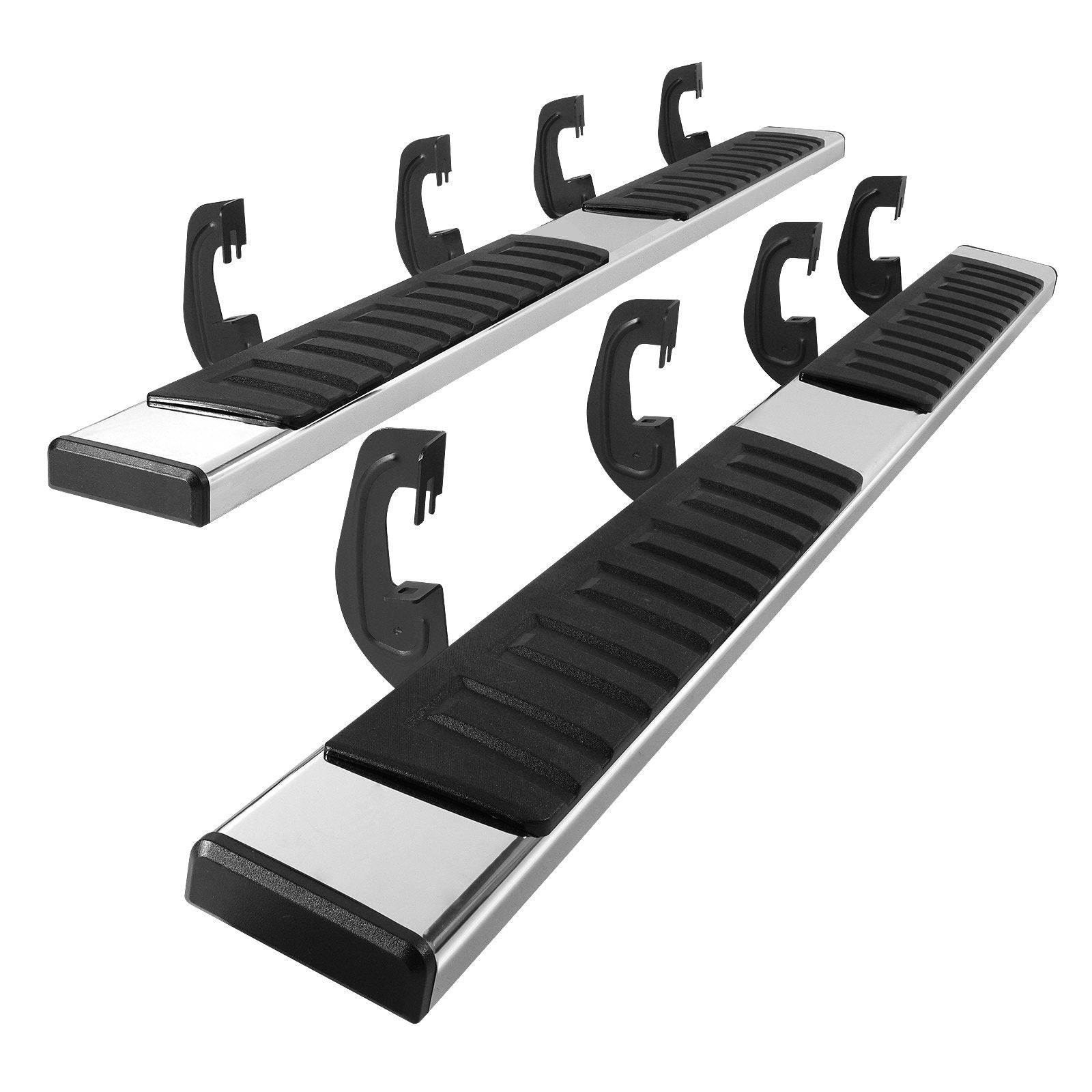 VEVOR Running Boards, 6" Step Bars Compatible with 2007-2018 Chevy Silverado/GMC Sierra 1500 Crew Cab/2019 2500HD 3500HD 1500 LD, 201 Stainless Steel Side Steps Nerf Bars, 500LBS Capacity, 2 Piece