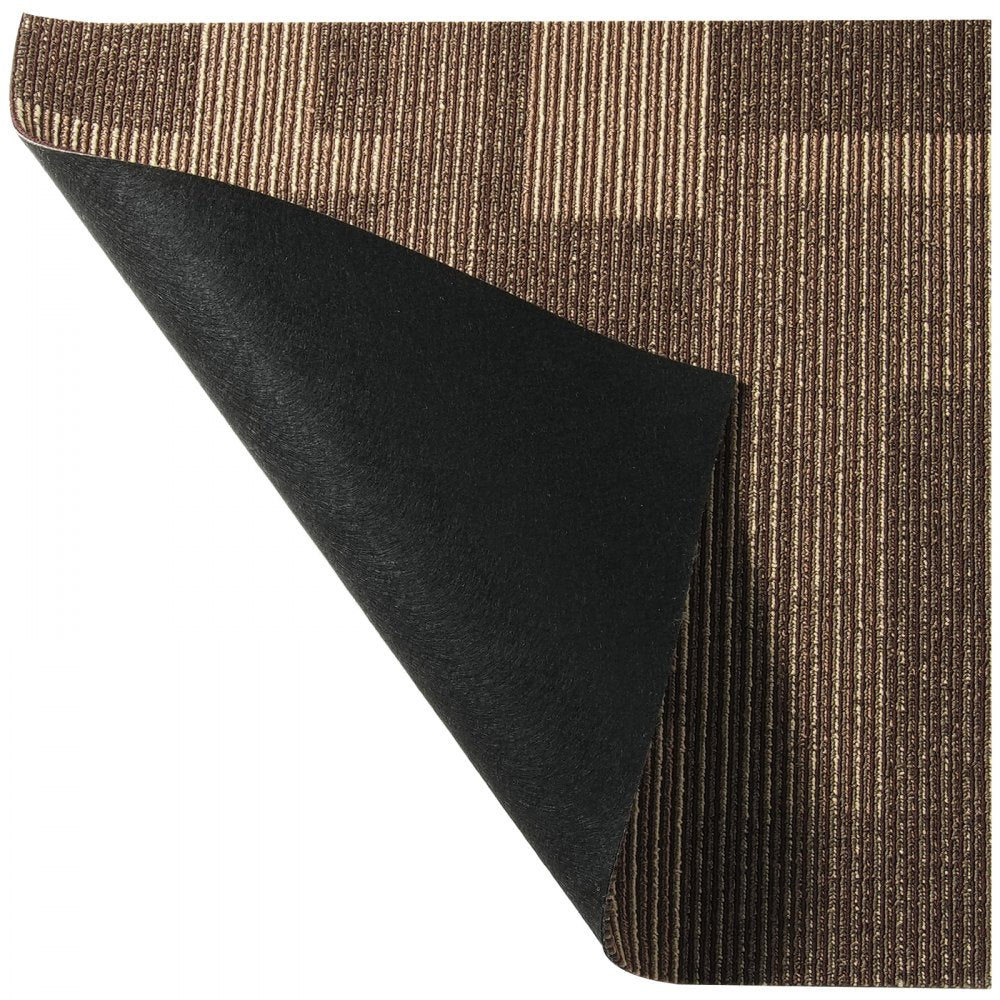 VEVOR Carpet Tiles Reusable, 24"x 24"Carpet Squares With Padding Attached, Soft Padded Carpet Tiles, Easy Install DIY for Bedroom Living Room (24Tiles, Mixed Brown)