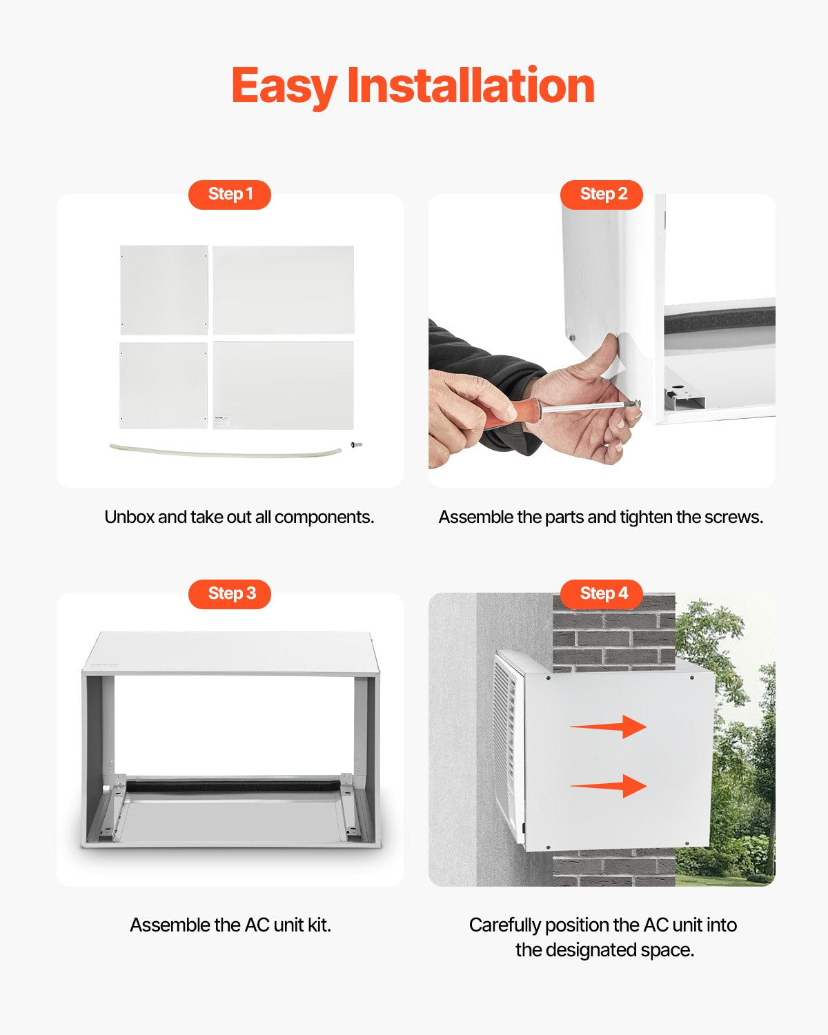 VEVOR Air Conditioner Wall Sleeve 26 in Universal Through the Wall AC Sleeve